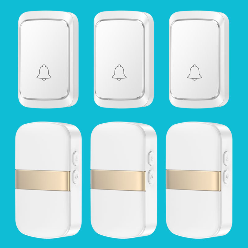 Wireless Doorbell Home Welcome Smart Doorbell 60 Songs Battery Type DoorBell call Reminder LED Flash Home Safety Alarm