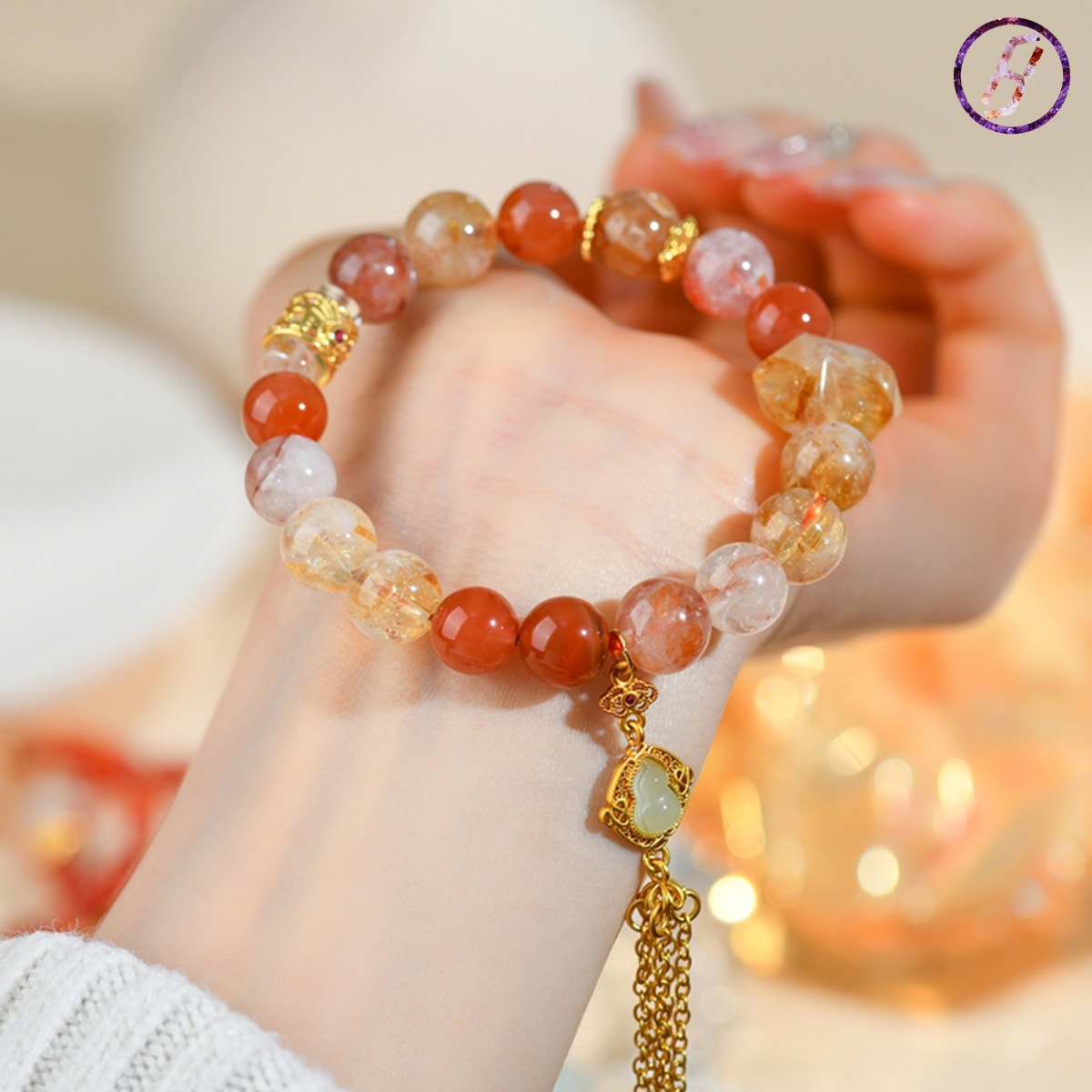 2025 New Network Hit "Nezha 2" Series A Variety of Original Bracelets Natural Crystal Citrine Carnelian Crystal Women's Bracelet Custom
