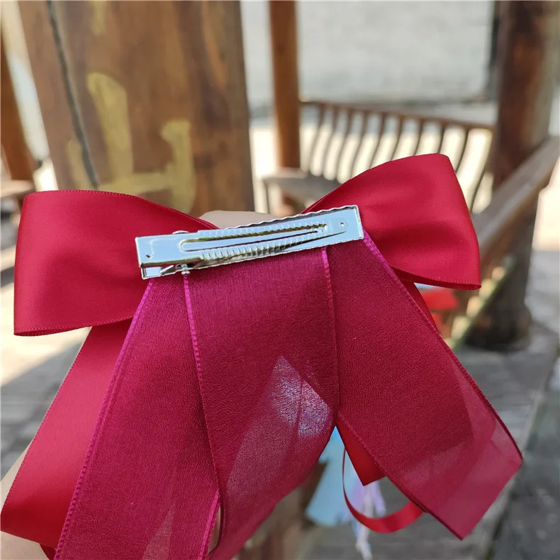 30pcs solid color streamers hair clips kid toddler handsome gorgeous hair bows girls yarn beautiful hair accessories 250227