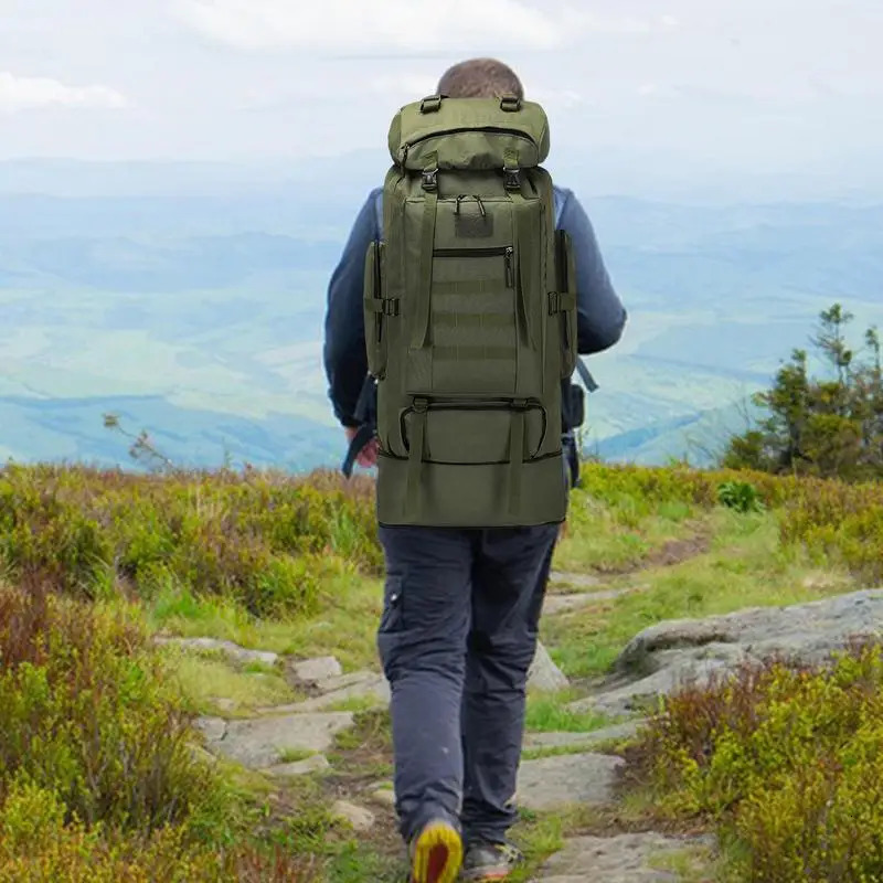 Ship from US Mens hiking backpack large capacity Rucksack waterproof 250227FBB