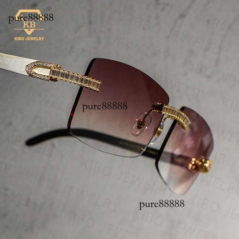 KIBO Gems Personal Custom Hip Hop Rapper Decorative Type VVS Moissanite Sunglasses For Men GlassesMoissanite glasses