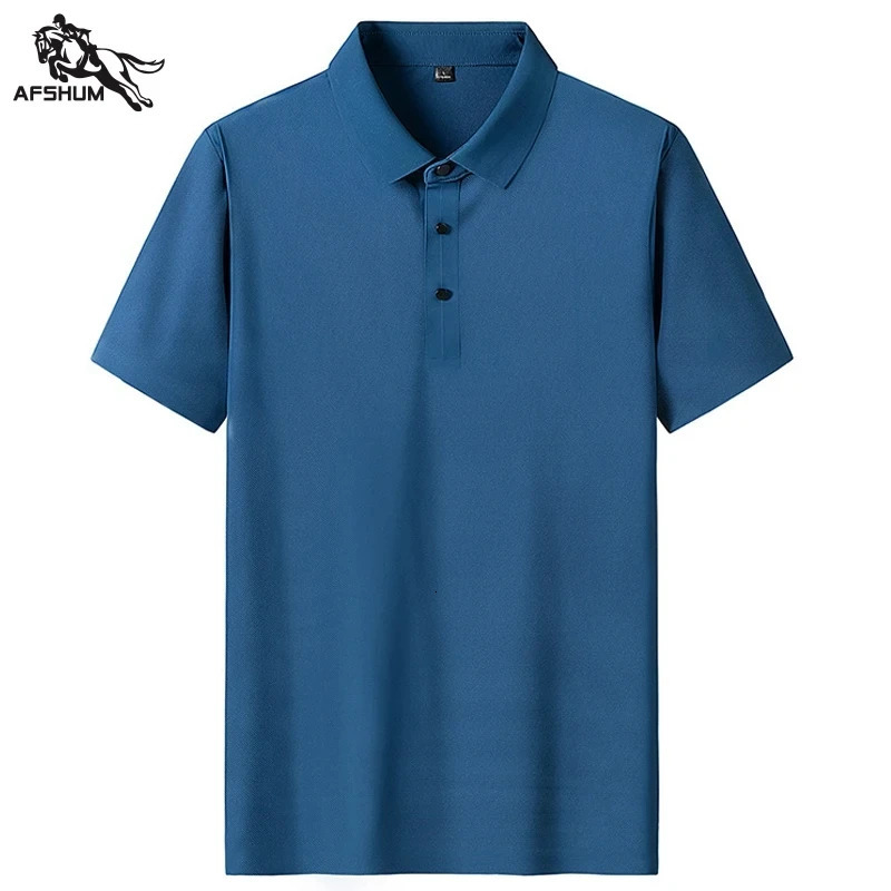 polo shirt men Summer High quality mens short-sleeved polo shirt Ice silk Mens business casual polo shirt Size M-5XL 8888 250226