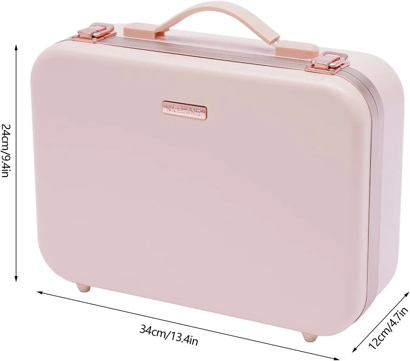 Ship from US 134 Inch Travel Makeup Case with Large Lighted Mirror Partitionable Cosmetic Bag Waterproof Portable Organizer Pink 250227FBB