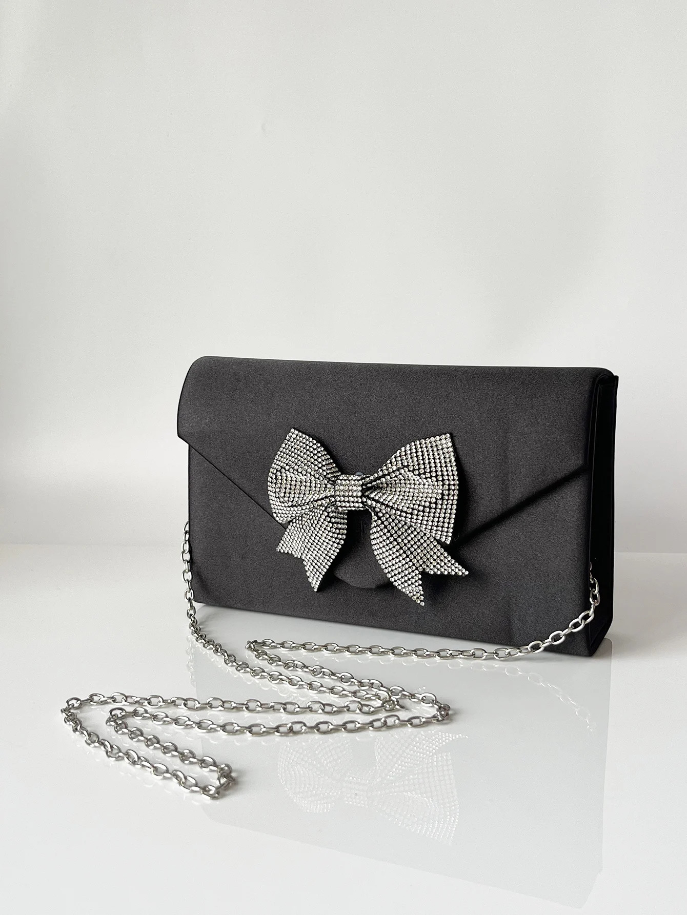 Chain Evening Bag Dinner Shoulder for Women Handbag Fashion Crossbody Bags Drestone bow decoration Vintage Underarm 250226