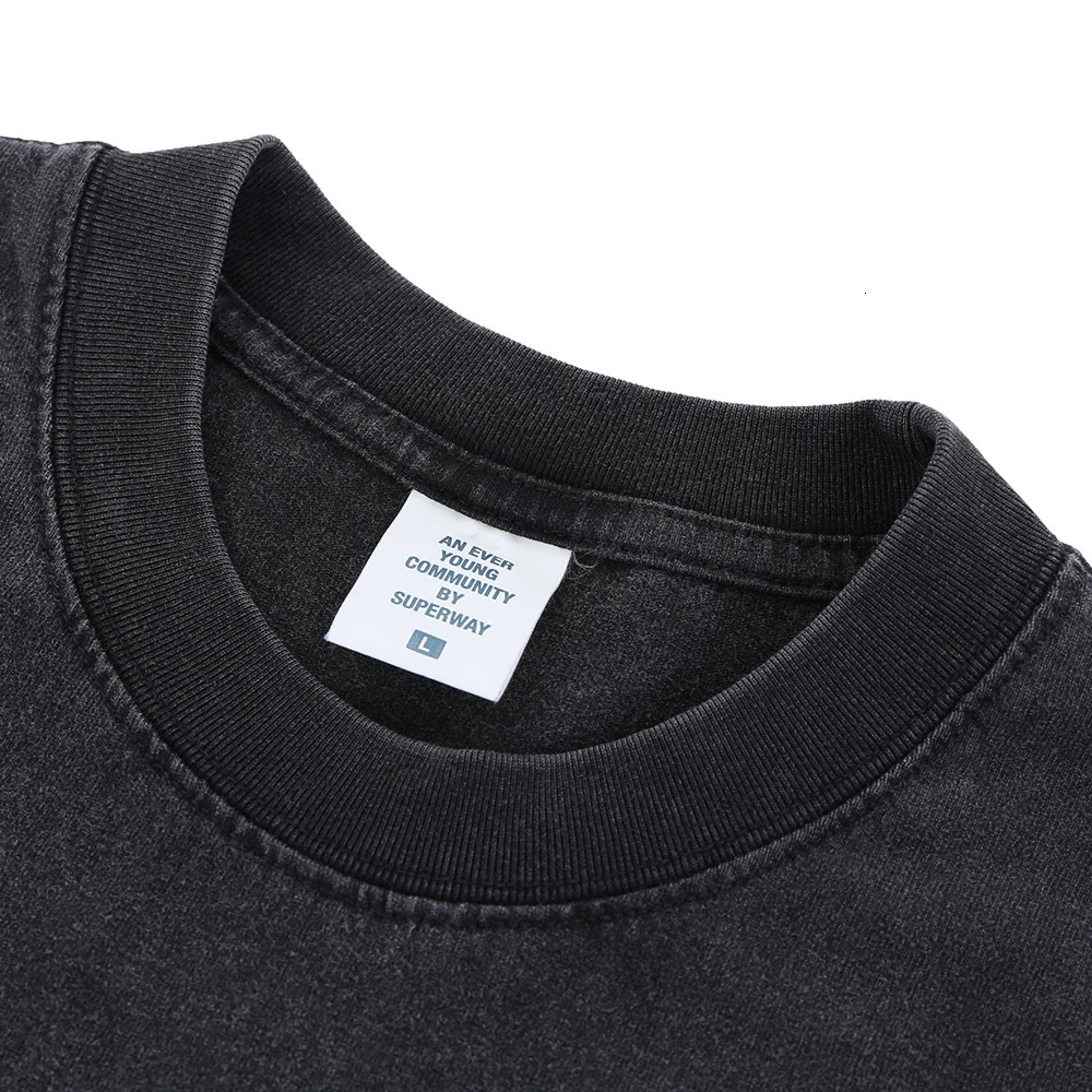 Superway Original n Chinese Letter Printed Mens T-Shirt Oversized Cotton Short Sleeves Tee Hip Hop Streetwear Retro Tops 250226