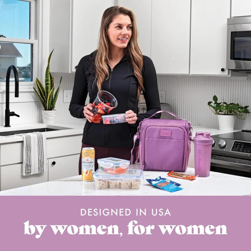 Ship from US BREE FitPak Meal Prep Lunch Box With Containers and Shaker Bottle For Men Women 6pc Wood Bag Kit 250227FBB