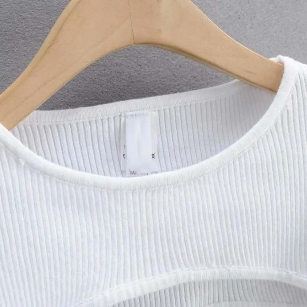 Slim Knit Long Sleeve Crop Top Solid Color Harajuku Oneck Knitted Tshirt Thin Streetwear Cropped Sweaters Pullovers 250225