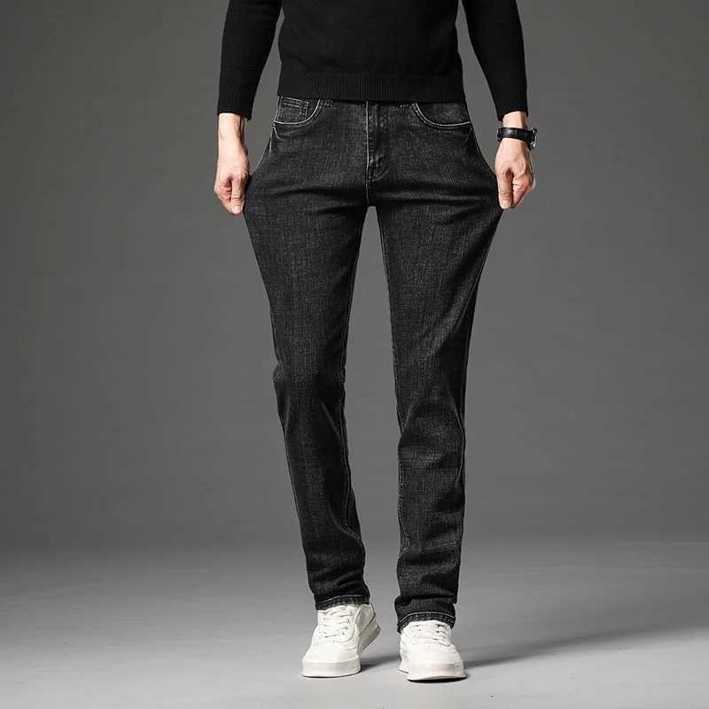Stretch Cotton Mens Business Jeans Vintage Classic Straight Casual Trouser Male Brand Clothing Denim Pants Plus Size 28-40 X250227