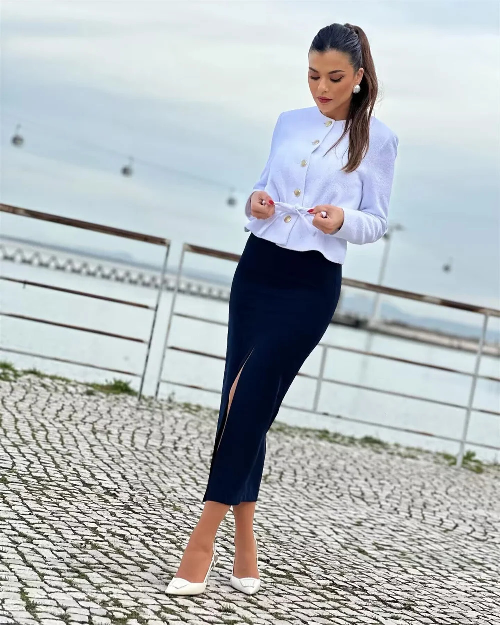 Ladies Vintage Solid Single Breasted Cropped Bomber Jacket Womens Coat ONeck Long Sleeves Female Chic Lady Outfits Tops 250227