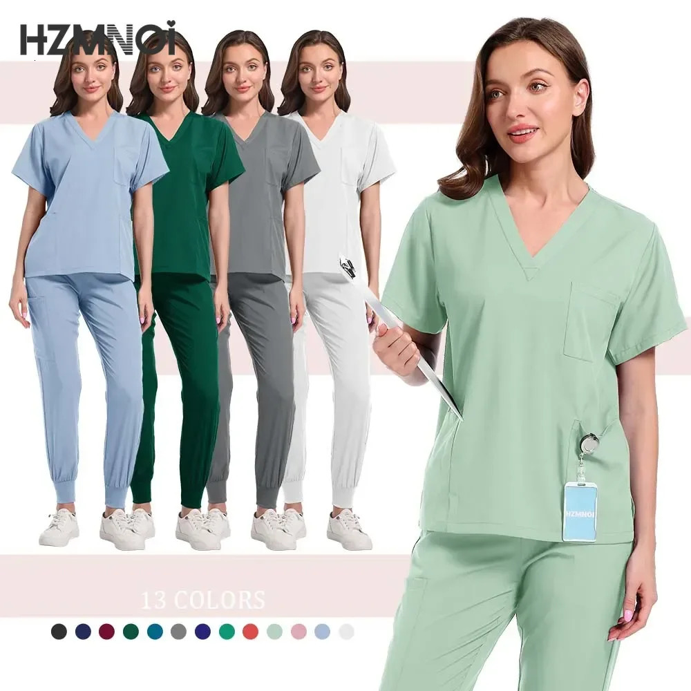 Unisex Uniforms Men Women Nursing Clothes Beauty Costume Nurse Scrubs Sets Doctor Dentist Workwear Clinical Tops Pants 250226