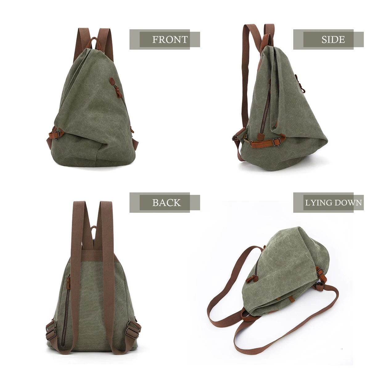 Ship from US KL928 Canvas Retro Backpack Large Leisure Day Bag Outdoor Travel 250227FBB
