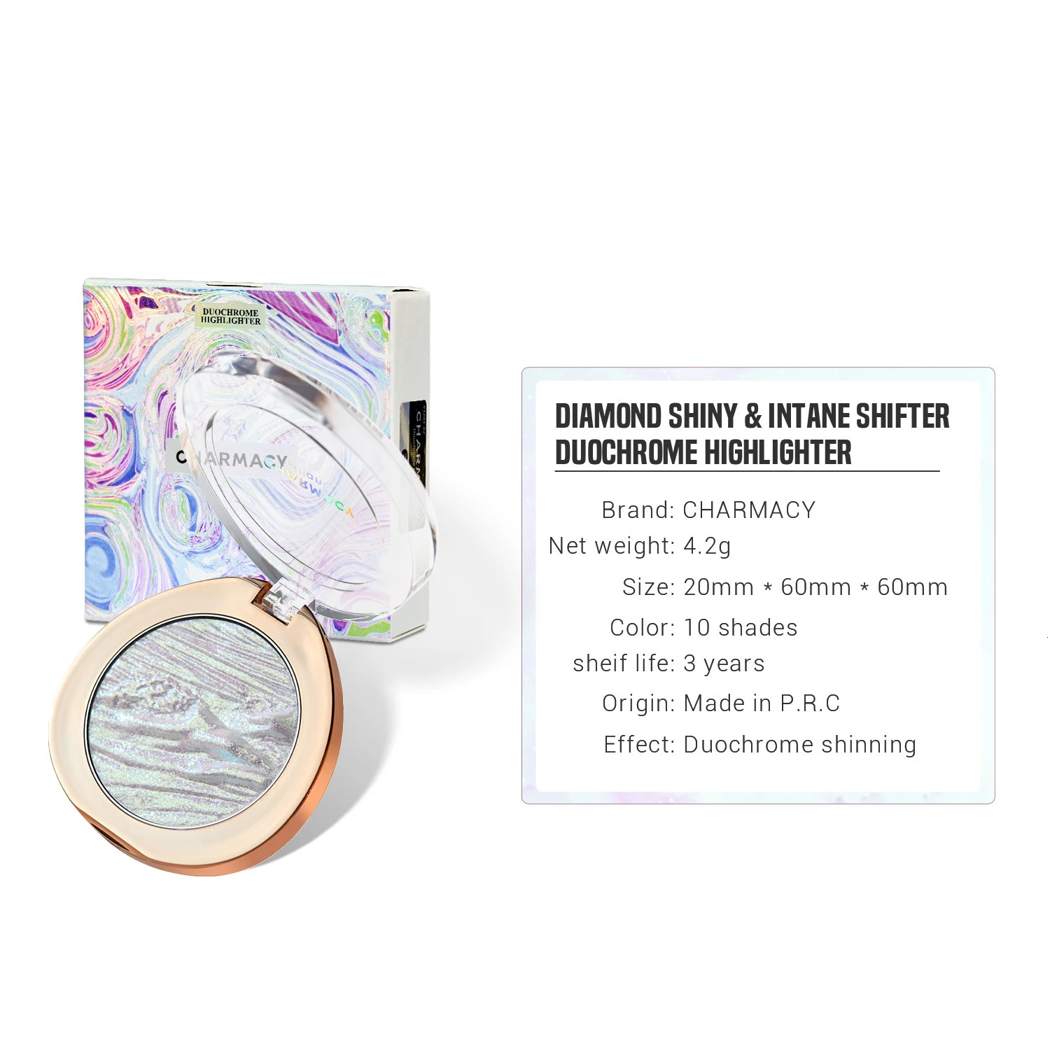 CHARMACY Duochrome Pigment Highlander Sparkling Long lasting Multi color Professional Womens Makeup 250219