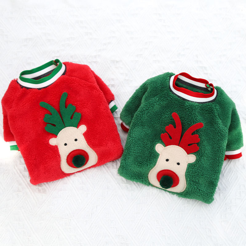 Must - Have Christmas Pet Clothes: Coral Fleece Hoodies for Dogs and Two - Legged - Style for Cats during the Holiday Season