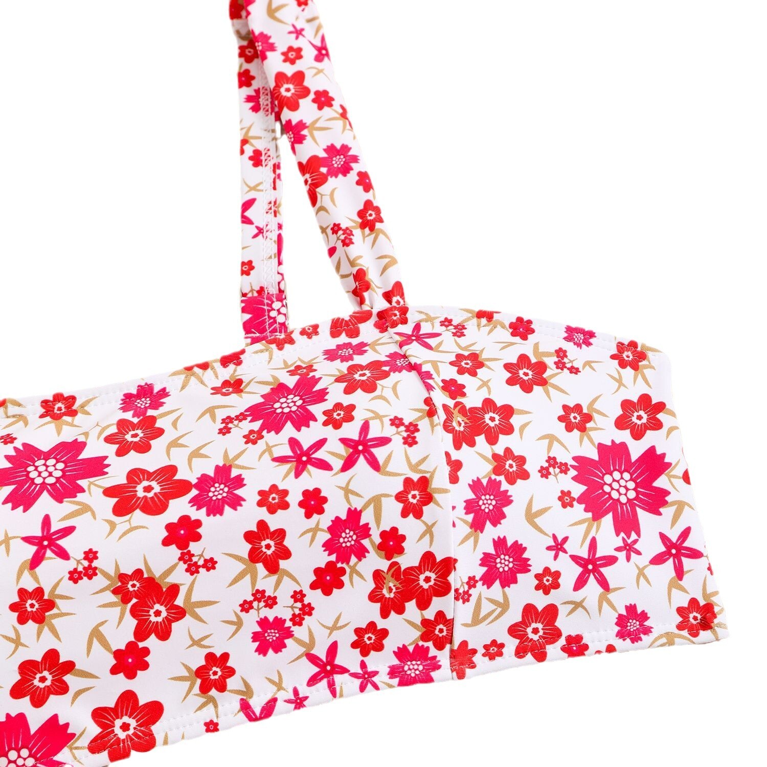 2025 new split women's floral small fresh high elasticity durable swimsuit for hot springs designer bikini