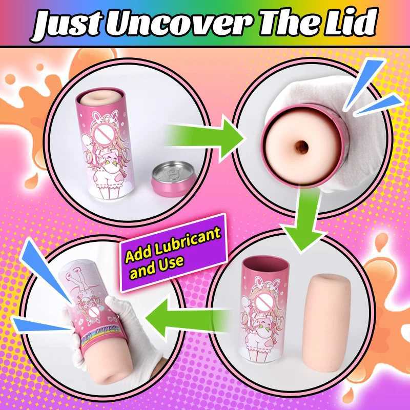 USA 7 Colors Hidden Canned Masturbator for Male Anime Pussy Masturbation Egg Artificial Vagina Extended Canned Masturbators ToysXJ250227