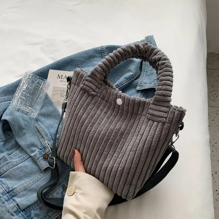 Ship from US Womens Corduroy Plush Shoulder Bag AutumnWinter Korean Ins Style Single Crossbody Handheld Texture n 250227FBB