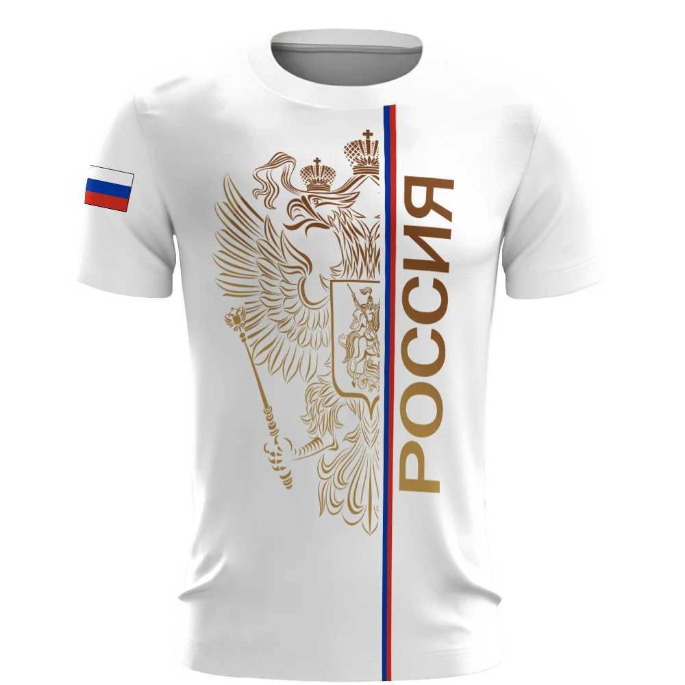 Russia Mens T-Shirts 3d Russian Flag Short Slve T-Shirt For Men Oversized Ts Mens Clothing Summer Casual Breath Sportswear X250227