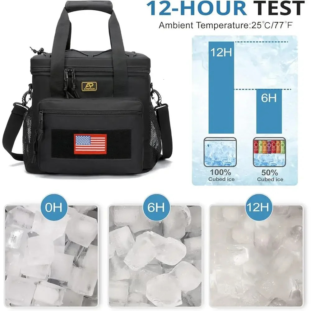 Ship from US Durable Insulated Lunch Bag Molle Tactical n Heavy Duty Cooler Work Outdoor Travel Picnic Adult Meal Storage 250227FBB