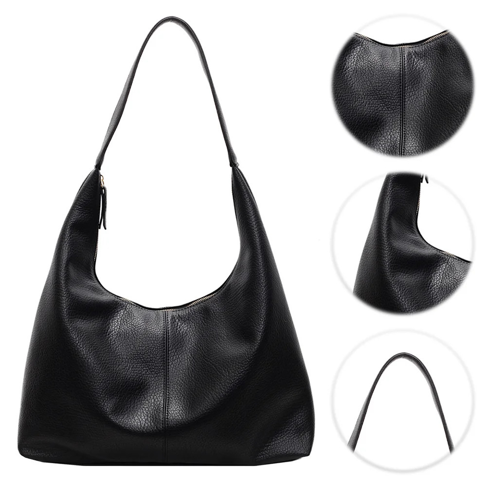 Ship from US Shoulder Bag for Women Zipper Closure Underarm PU Leather Large Capacity Solid Color Handbag Travel Shopping Work 250227FBB