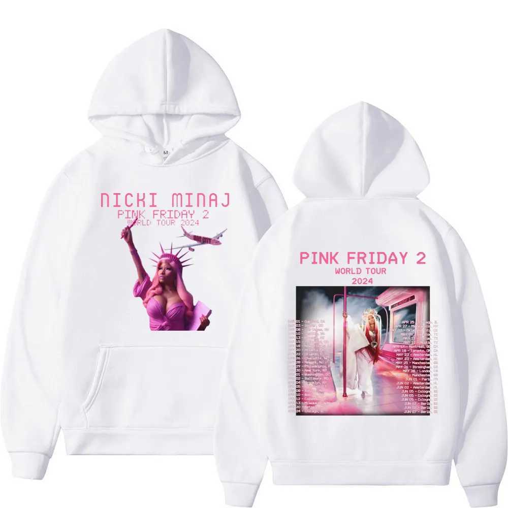 Nicki Minajs 2024 World Tour Printed Hoodie Album 2 Graphic Hoodie Sportswear Mens Hip Hop Vintag Hoodie X250227