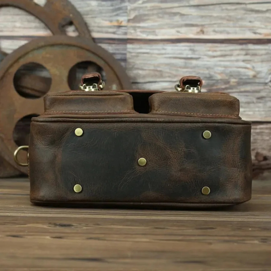 Ship from US Leather Camera Bag Crossbody Vintage Messenger for Pography 250227FBB