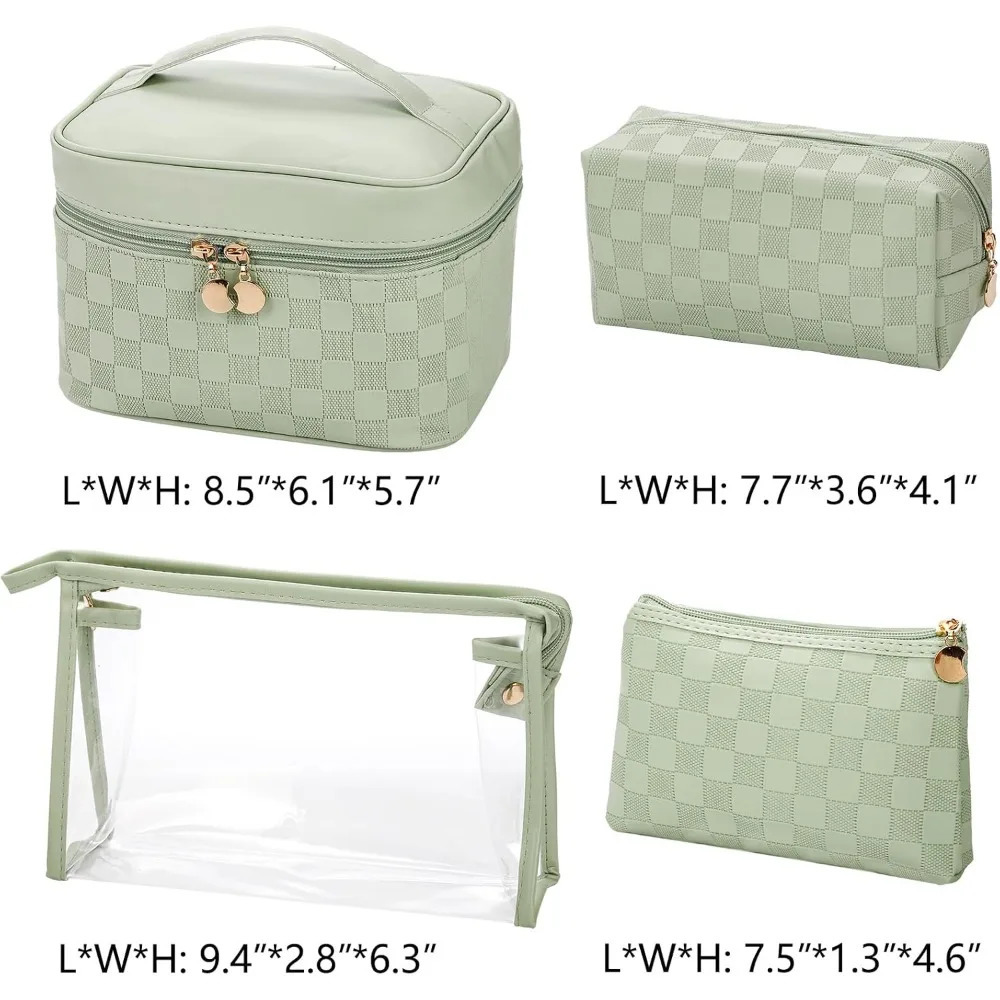Ship from US Waterproof cosmetic bag set leather portable travel multifunctional storage makeup brushes toiletries 250227FBB