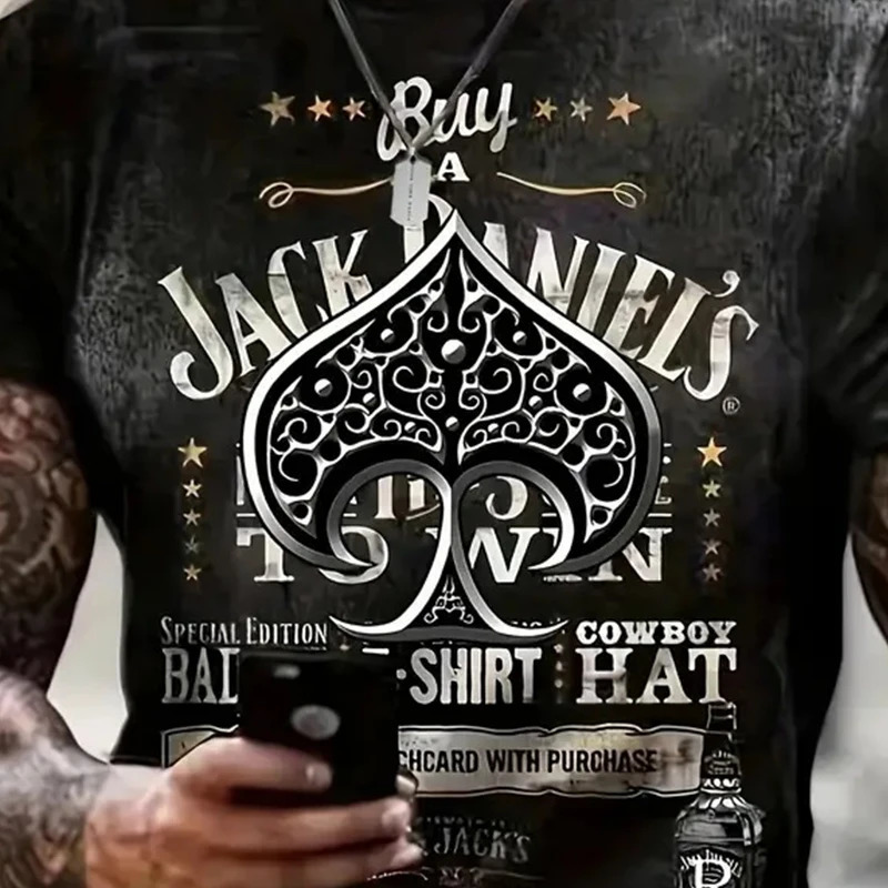 Spade Letters Print Mens Graphic T-Shirt Casual Short Sleeve Comfy Tees Summer Fashion Streetwear Male Oversized Clothing 250226