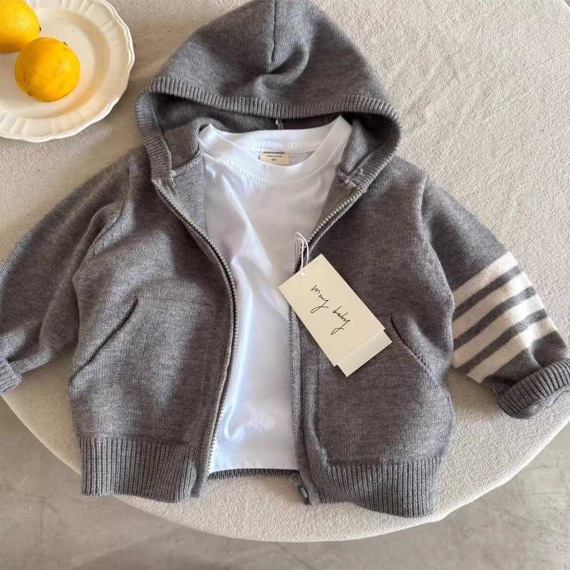 Pullover Childrens sweater jacket for men in Spring and Autumn 2025 new style for small and mediumsizedc hildrenh oodedc ardiganf orb abiest rendyb ra