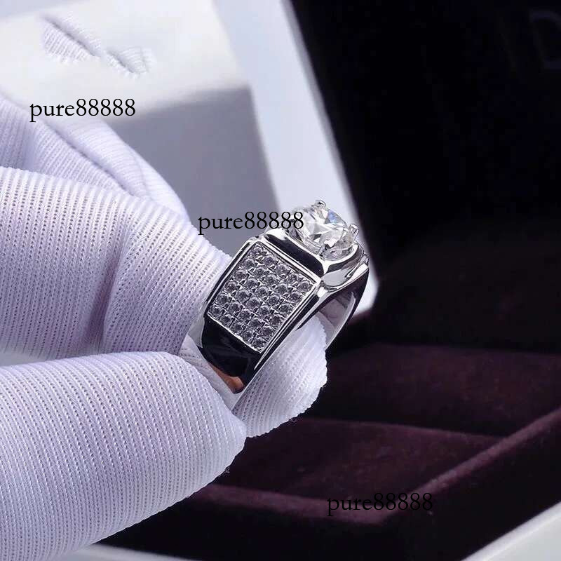 New Four-claw Simulation Moissanite Men's Ring Fashion Jewelry Accessories