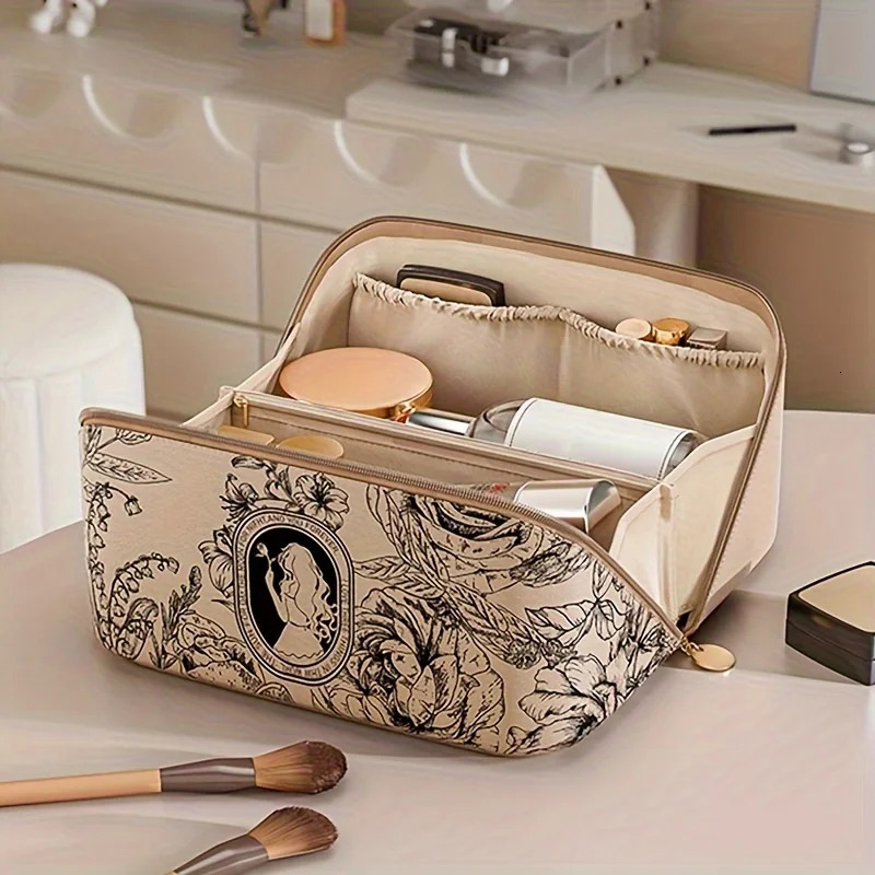 Ship from US Cosmetics bag travel cosmetics large capacity storage portable leather cleaning womens multifunctional toilet kit 250227FBB