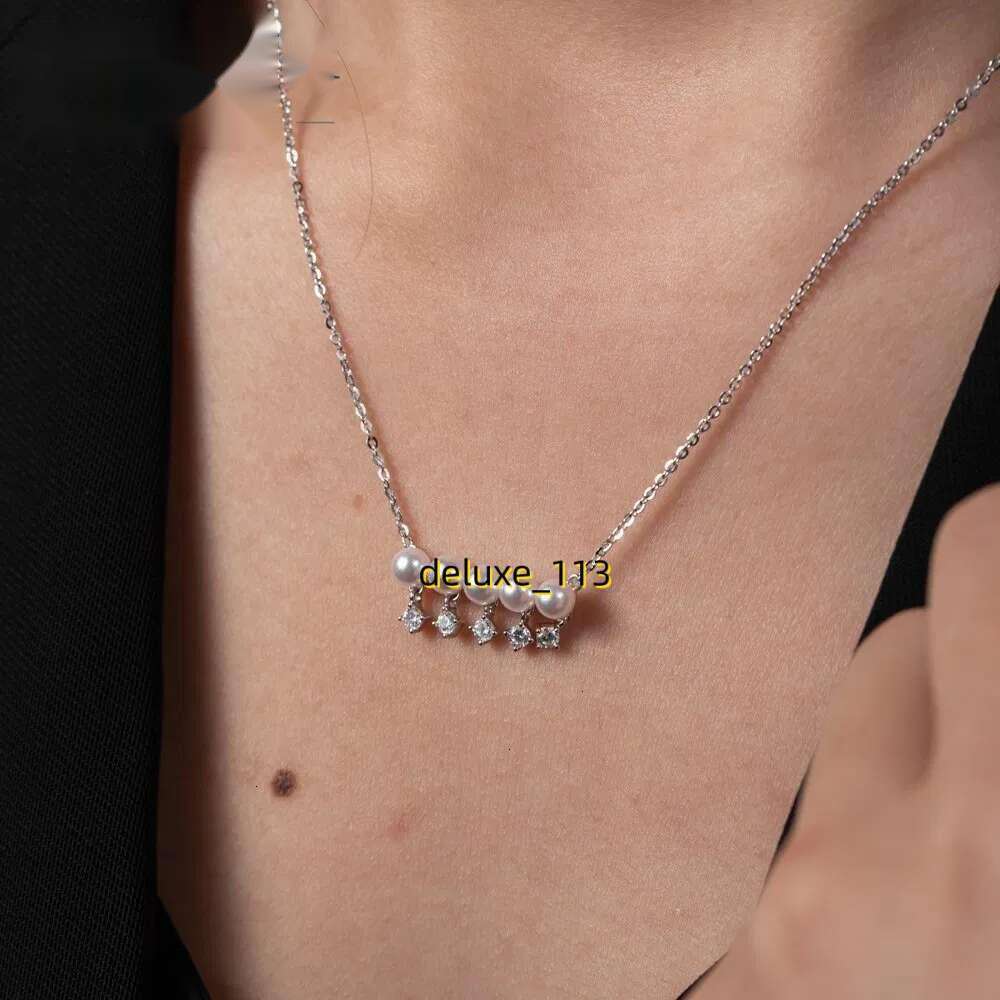 Anmiya Tassel Pearl Fresh Water Moissanite Collarbone Necklace Personalised Sterg Sier Necklaces for Women