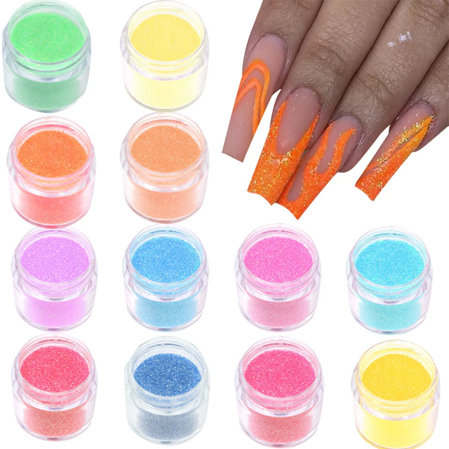 12 Colors Iridescent Glitter Sugar Powder Nail Powder Epoxy Resin Pigment Colorant Dye Resin Nail Charms Nail Art Decoration 250227