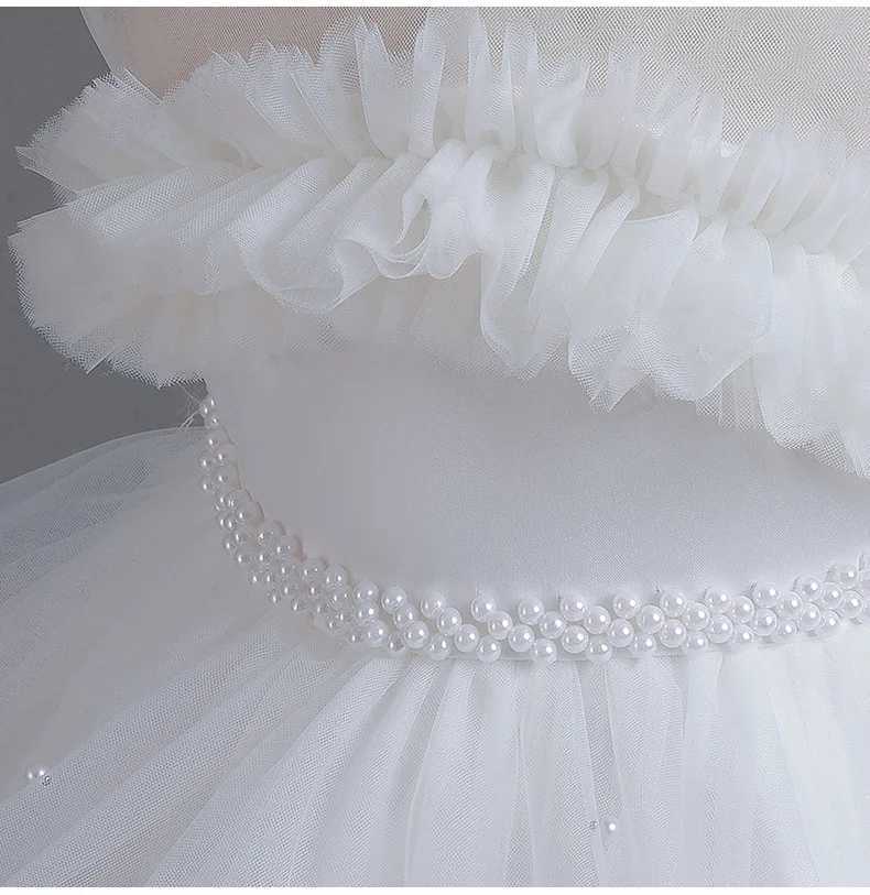 Girl's Dresses Solid Color Girl Evening Ball Gown Mesh Sleeveless Party Dress for Kids Baby Summer Children Cake Party Dress 3-12Years Y250227D94