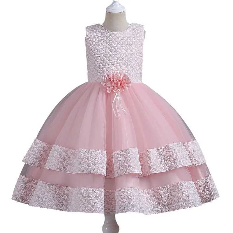 Girl's Dresses Jacquard Gown Long Sleeve Three-piece Suit Childrens Party Dress Princess Dress Performance Costume Wholesale Y250227Z042