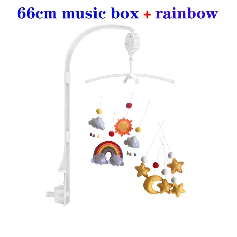 born Girl Boy Hanging Toys Baby Crib Mobile Bed Bell Rattle Holder 0-12 Months 360° Rotary Carousel BracketMusic 250227