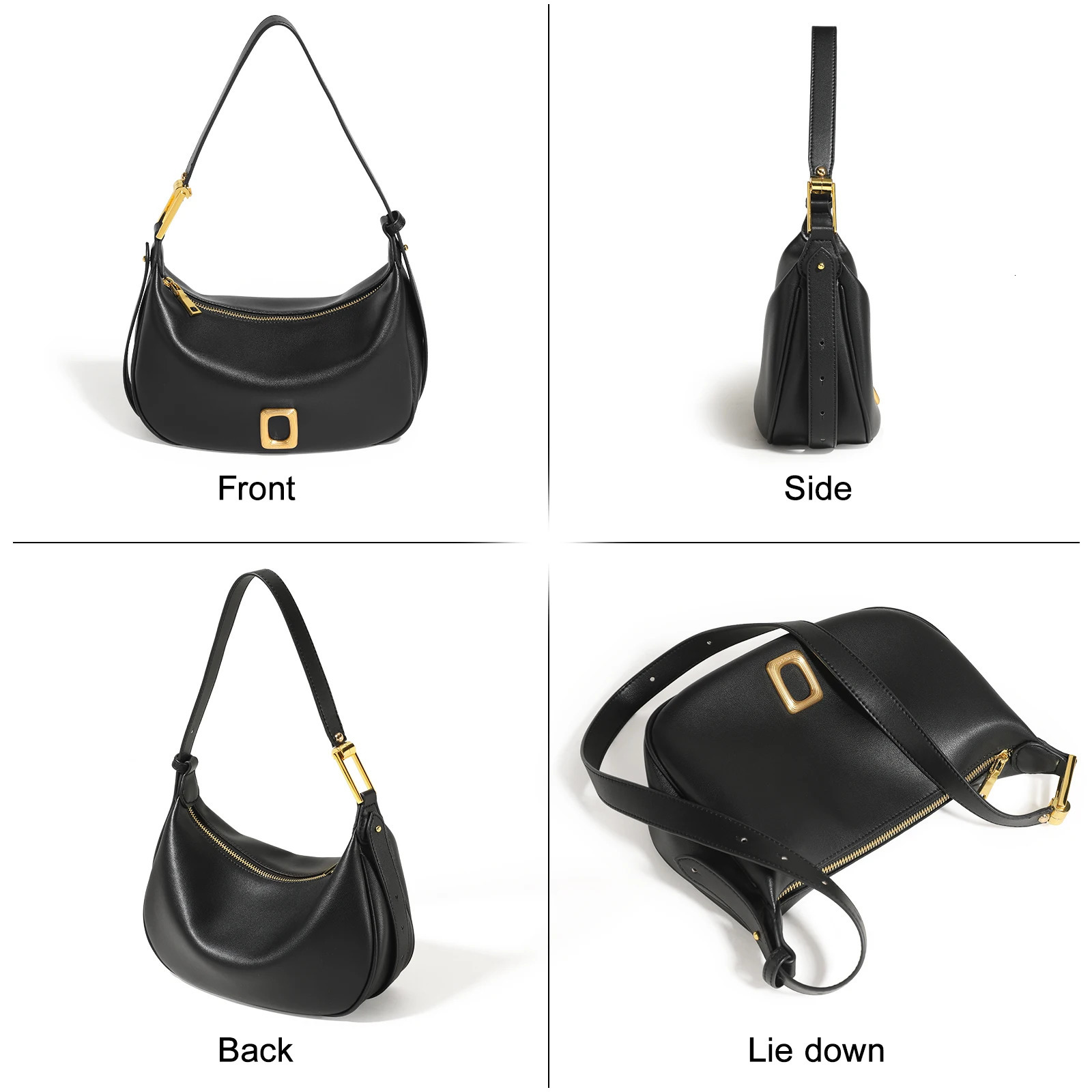 Ship from US ITAMOOD Genuine Leather Hobo Bag for Women Crescent Shaped Shoulder Elegant Top Handle Handbag Purse Valentines Day Gift 250227FBB