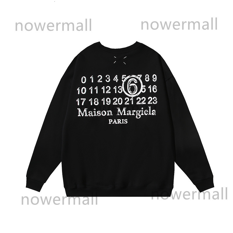 MM6 Designers Hoodie Mens Womens High Quality Arabic Number Hoodies Fashion Trend White Black Numbers Printed size S-XL2 maisonly margielaly L3JM