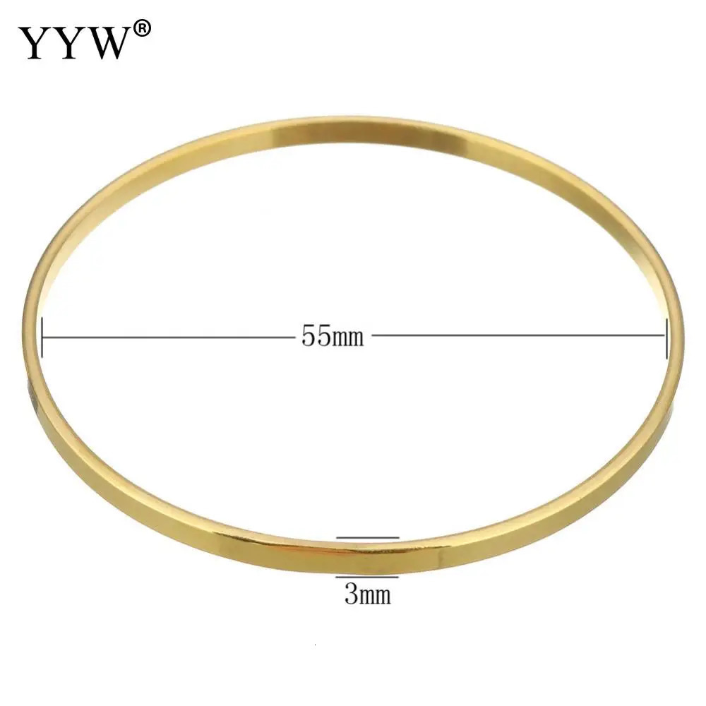 7pcs/Set Stainless Steel Bangle For Woman Gold/Rose Gold/Silver Color Sold By Set Party Birthday Jewelry 3mm Inner Approx 55mm 250227