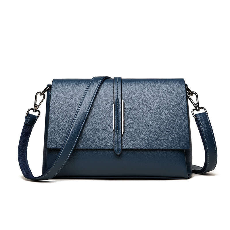 Middle aged 2025 spring new large capacity soft leather casual shoulder diagonal cross women's small square bag