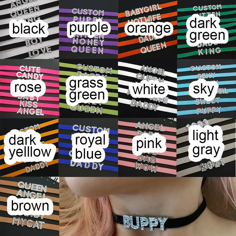 Letter DADDY QUEEN Personalized Custom Name Necklace for Women Fashion Leather Choker Collar DIY Cosplay Jewelry Gift 250117