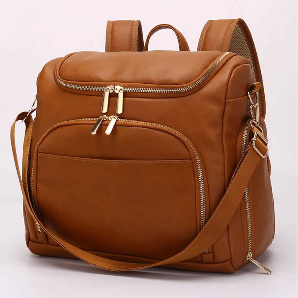 Diaper Bags Mummy Nappy Backpacks Kids Stroller Bags Large Capacity PU Handbag Waterproof Outdoor Travel Diaper Bag Maternity Baby Care Bags Y250227RX