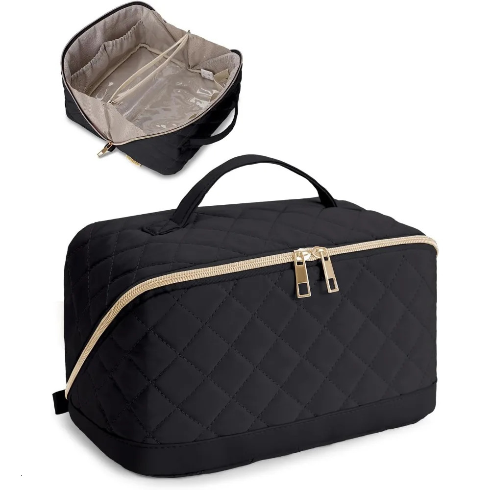 Ship from US Stray Nature travel cosmetic bag large capacity womens open 250227FBB