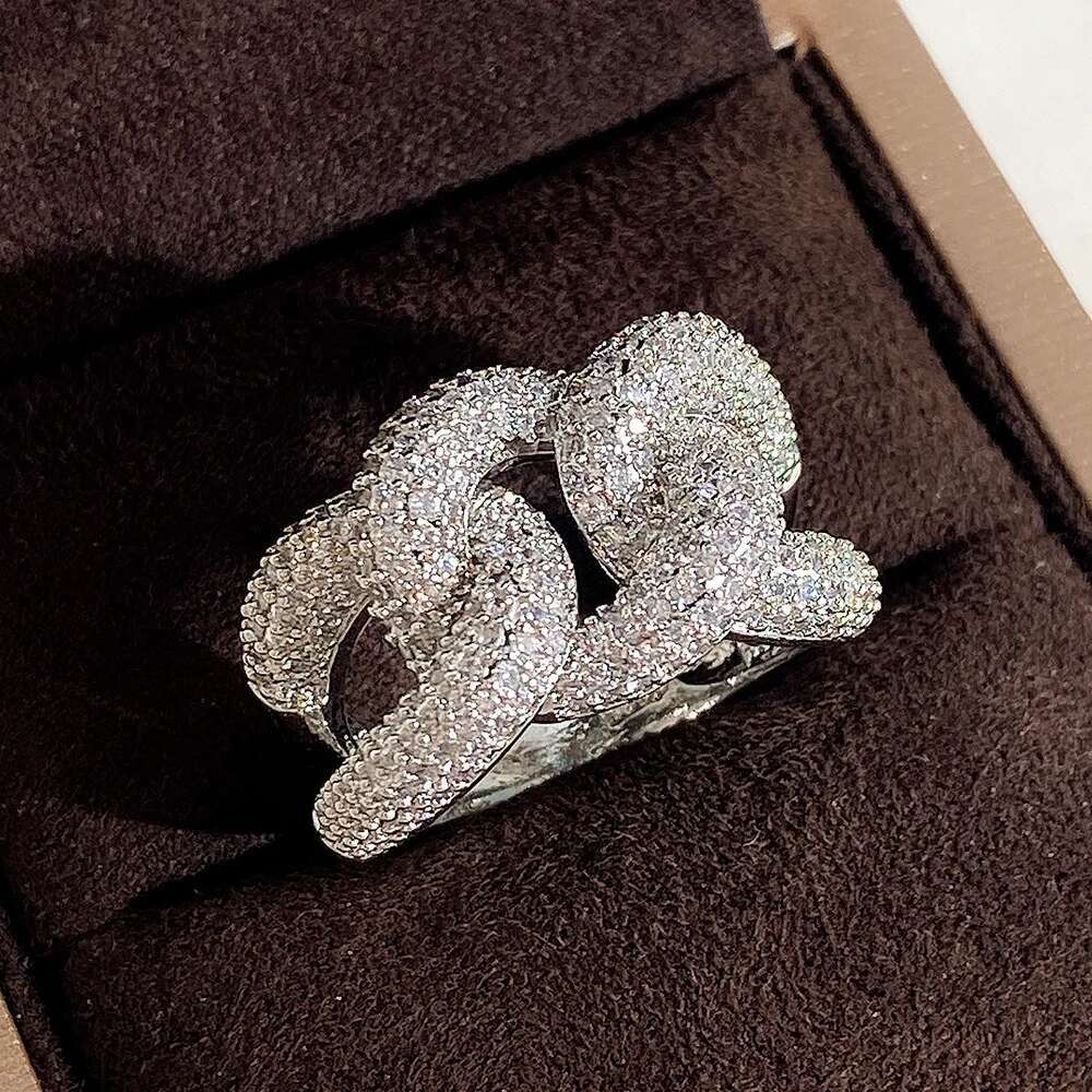 Infinity Dia Finger Ring Sterg Sier Party Wedding Zircon band Rings for Women Men Promise Engagement Jewelry Gift