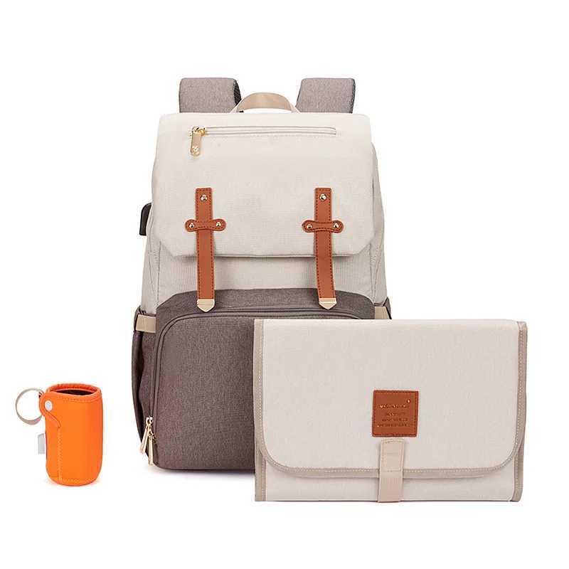 Diaper Bags Fashion New Baby Diaper Bag Backpack Multifunctional Diaper Bag Organizer with Thermal Milk Bottle Bag Baby Bags for Mom Y250227RT3U