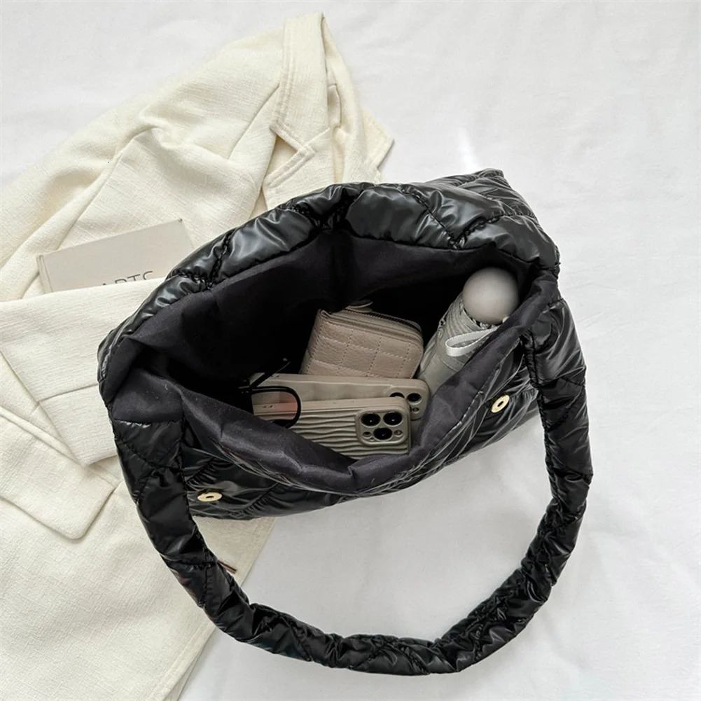 Ship from US Puffer Tote Bag for Women Shoulder with Adjustable Strap Handbag Underarm Purse Quilted Big Puffy Large Capacity 250227FBB