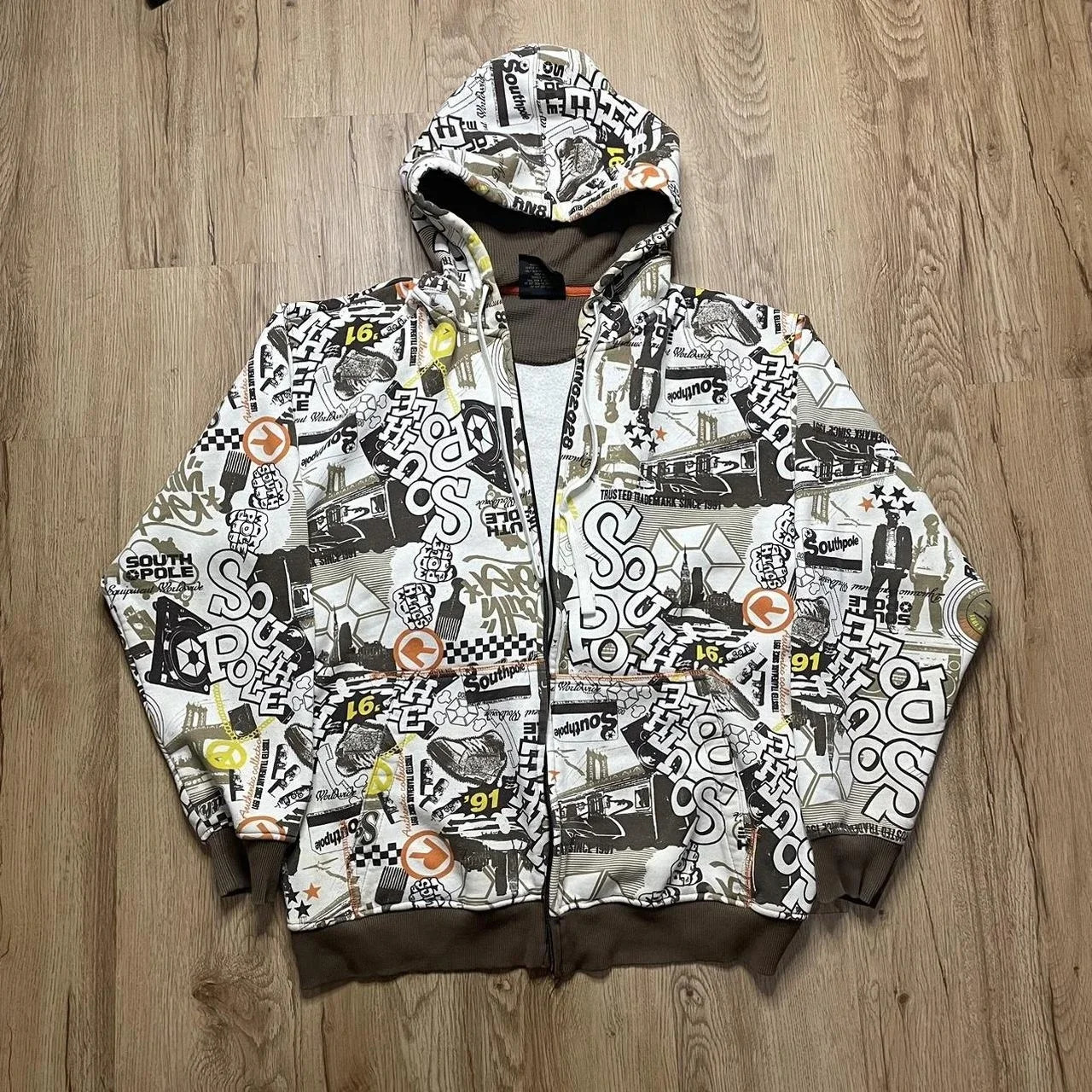 American trend Y2K Retro Coat Street Letters Graffiti Casual Zipper Cardigan Hip Hop Fashion Oversized Sports 250226