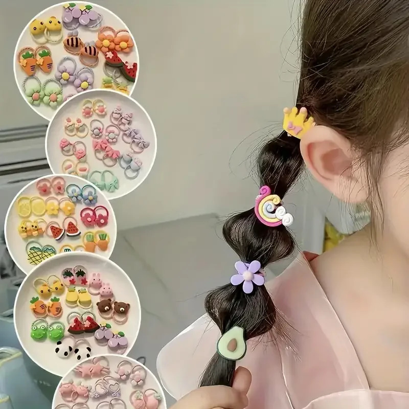 50 pieces of childrens rubber bands hair accessories cute hair accessories friendly threads summer baby thumb rings hair accessories 250227