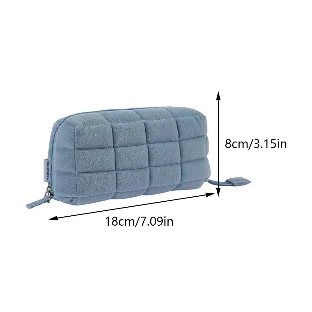 Ship from US Kawaii Pencil Case Quilted Makeup Bag Cotton Pillow Shape Cosmetic for Girls Students School Pen Pouch Supplies Stationery 250227FBB