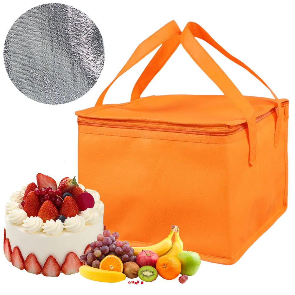 Ship from US Food Pizza Delivery Insulated Bag Reusable Thermal Storage Holder Outdoor Picnic Lunch for and Cold 250227FBB