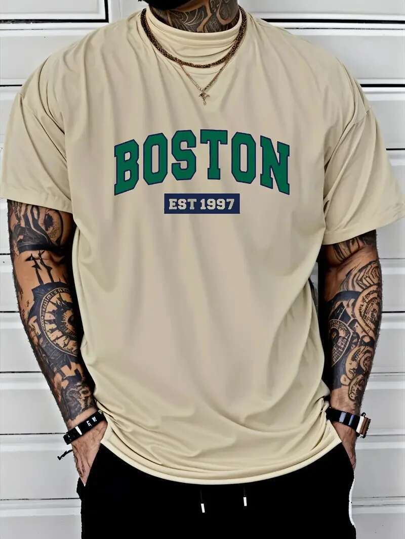 European And American Simple And Fresh Letter Pattern Summer New Designer T-shirt Outdoor Casual Comfortable Breathable Men's Short Sleeved T-shi